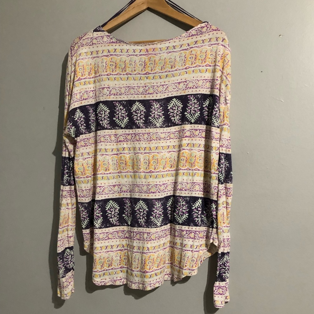 Free People Patterned Long Sleeve Tee E - image 2